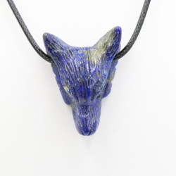 pendentif lapis lazuli tête de loup pierre naturelle