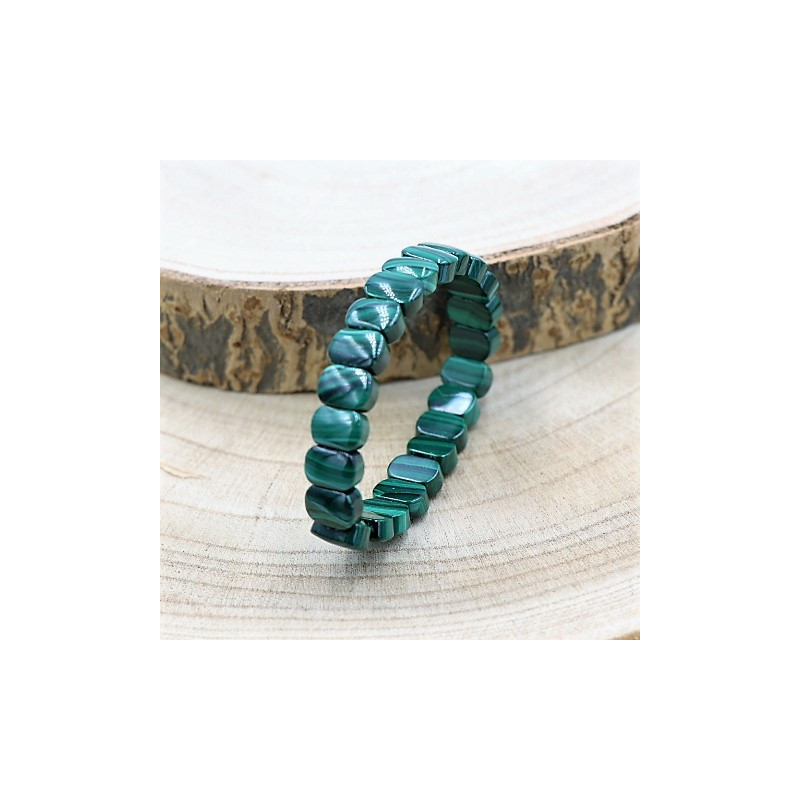bracelet malachite pierre rectangle plate