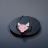 Pendentif tête de loup quartz rose