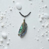 Pendentif feuille abalone coquille d'ormeau