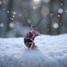 Pendentif améthyste arbre de vie demi lune